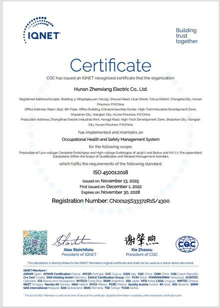ISO 45001 certificate