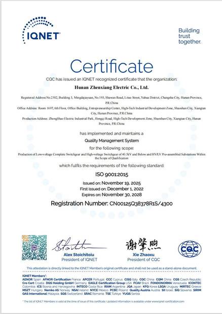 ISO 9001 certificate