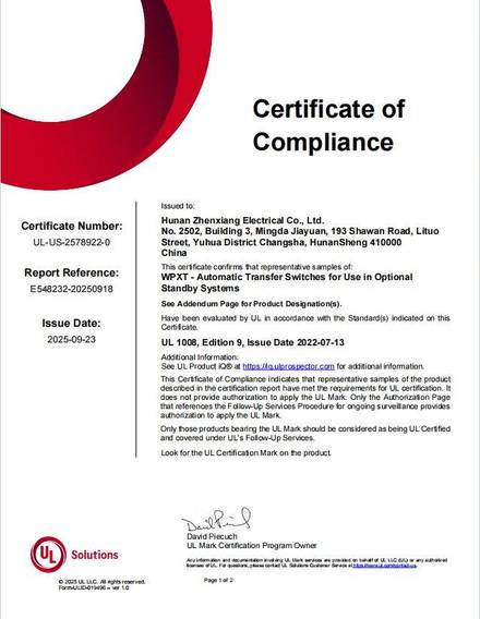 UL 1008 certificate